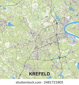Krefeld, Germany map poster art