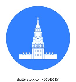 Kremlin icon in black style isolated on white background. Russian country symbol stock vector illustration.