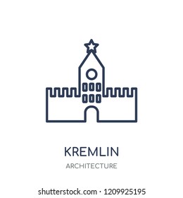 Kremlin icon. Kremlin linear symbol design from Architecture collection. Simple outline element vector illustration on white background.