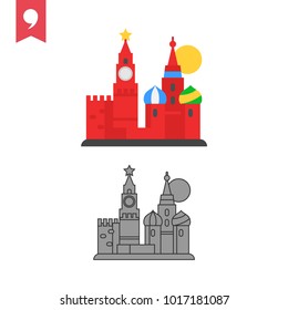 kremlin icon. Simple element illustration. kremlin concept symbol design from Russia collection. Can be used for web and mobile. - Vector