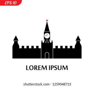 Kremlin icon. Simple element illustration. kremlin concept symbol design. Can be used for web book magazine and mobile. Vector illustration. Red square, moscow kremlin, old castel in the russian city.