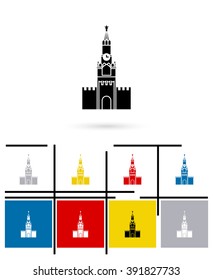 Kremlin in Moscow icon or Kremlin in Moscow sign. Vector Kremlin pictogram or Kremlin symbol