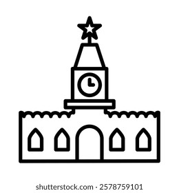 Kremlin Vector Line Icon Design