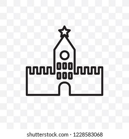Kremlin vector linear icon isolated on transparent background, Kremlin transparency concept can be used for web and mobile