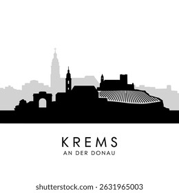 Krems Austria Skyline Vector Silhouette.