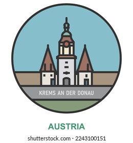 Krems An Der Donau. Ciudades y pueblos de Austria. Punto de referencia plano