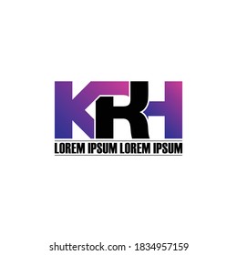 KRH letter monogram logo design vector