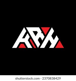 Diseño del logotipo de la letra del triángulo de KRH con forma de triángulo. Monograma de diseño del logotipo del triángulo de KRH. Plantilla de logotipo vectorial de triángulo de KRH con color rojo. Logo triangular KRH Diseño sencillo, elegante y lujoso.