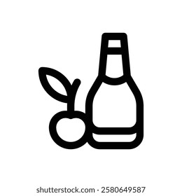 Kriek beer. Editable stroke vector icon.