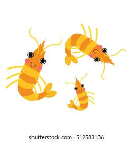 Krill animal cartoon character isolated on white background.