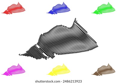 Krimpen aan den IJssel Gemeinde (Königreich der Niederlande, Holland, Südholland oder Provinz Zuid-Holland) karte Vektorillustration, Skizze