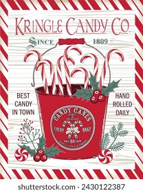 Kringle Candy bucket christmas treat posters