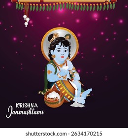 Krishan janmashtami indian festival design concept
