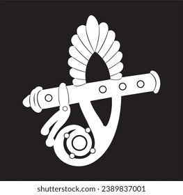 Krishan Ji Basuri Design Black In White