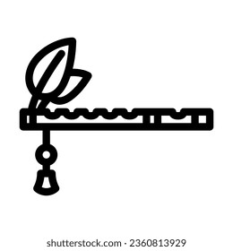 krishna flute hinduism line icon vector. krishna flute hinduism sign. isolated contour symbol black illustration