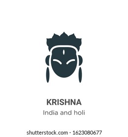 Krishna glyph icon vector on white background. Flat vector krishna icon symbol sign from modern india collection for mobile concept and web apps design.