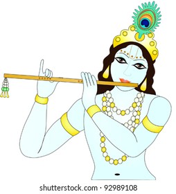 Krishna holding flute