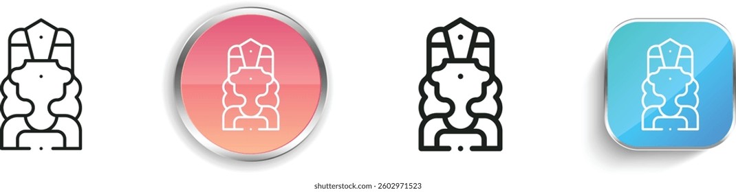 krishna icon. Thin Linear, Regular and Button Style Design Isolated On White Background