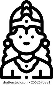 ícone krishna. Design De Estilo Linear Fino Isolado Em Plano De Fundo Branco