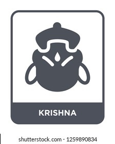 krishna icon vector on white background, krishna trendy filled icons from India and holi collection, krishna simple element illustration