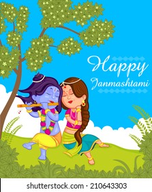 Krishna Janmashtami background in vector