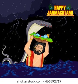 Krishna Janmashtami background in vector