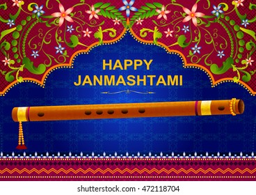 Krishna Janmashtami background in vector