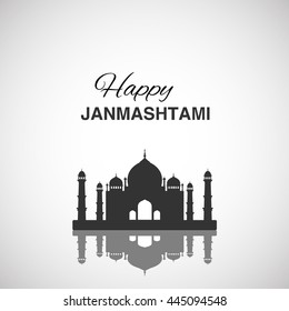 Krishna Janmashtami background in vector. Greeting card for Krishna birthday. Illustration of India community festival Krishna Janmashtami.