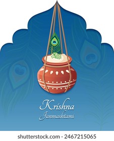 Krishna Janmashtami, birth of Lord Krishna greeting card 