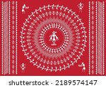 Krishna janmashtami celebration warli art, Beautiful warli painting showing indian tradition