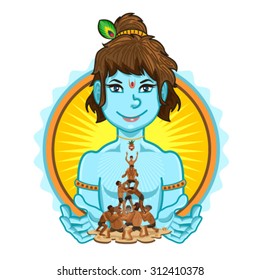 Krishna Janmashtami Dahi Handi Illustration

Indian Festival, That Involves Making A Human Pyramid And Breaking An Earthen Pot Filled With Curd Tied At A Convenient Height
