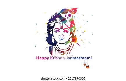 Krishna Janmashtami festival background concept. Vector illustration