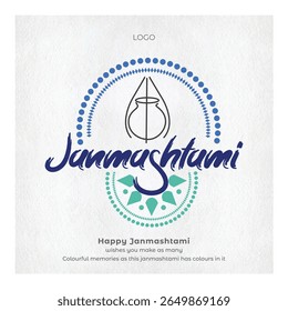 Krishna Janmashtami festival post modelo de design