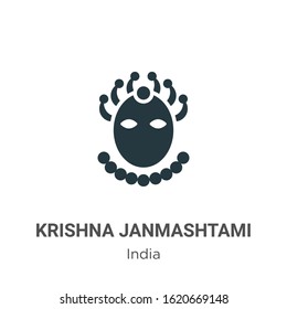Krishna janmashtami glyph icon vector on white background. Flat vector krishna janmashtami icon symbol sign from modern india collection for mobile concept and web apps design.