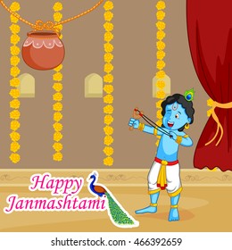 Krishna Janmashtami Sale Background in vector