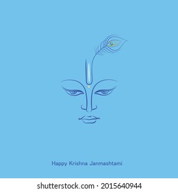 krishna janmashtami vector color illustration