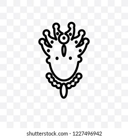 Krishna Janmashtami vector linear icon isolated on transparent background, Krishna Janmashtami transparency concept can be used for web and mobile