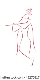 Krishna Line Art
