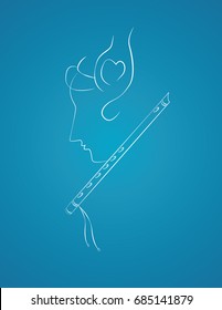 Krishna Line Art