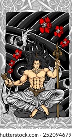 Krishna se sienta en la roca