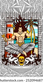 krishna sentado na rocha