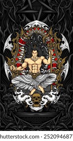 krishna sentado na rocha