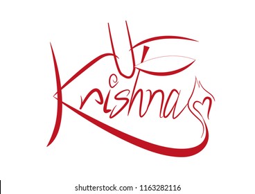 Krishna text Line art