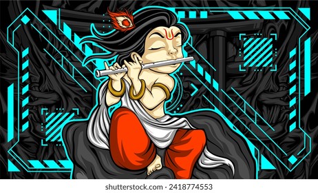 Krishna vector illustration for your print product