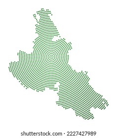 Krk dotted map. Digital style shape of Krk. Tech icon of the island with gradiented dots. Powerful vector illustration.