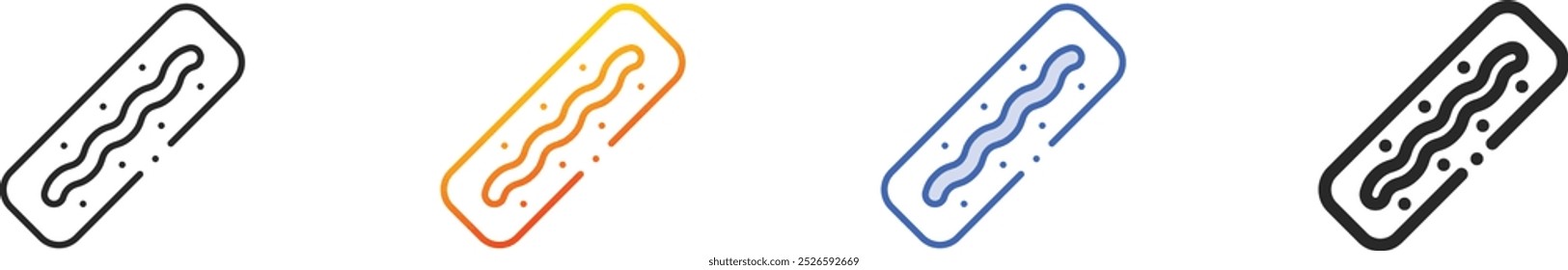 kroket icon.Thin Linear, Gradient, Blue Stroke and bold Style Design Isolated On White Background