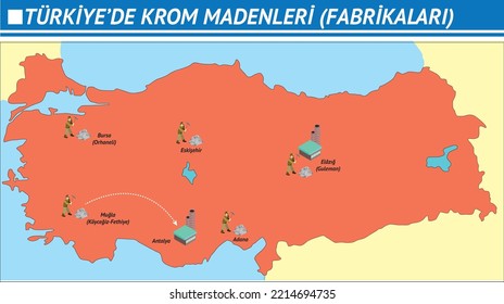 Türkiyede Krom Madenleri Harita, Coğrafya Haritaları, Madenler, Krom Madenleri, Demir, Bakır Yatakları, Boksit, Bor, Alüminyum, Mermer, Altın, Mermer, Krom, Kükürt, Nikel, Coğrafya Harita