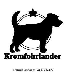 Kromfohrlander dog silhouette,  dog, dog breeds, logo, vector, silhouette, logo design, animal, illustration, icon, sign, design, black,  symbol, pet