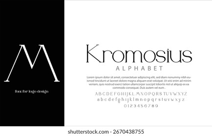 Kromosius vector alphabet font for logo design
