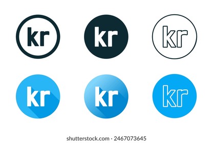 Krona or Krone Symbol Icon Set